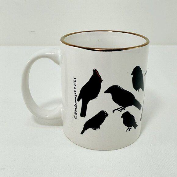 North American Wild Birds Mug Blackbird Watcher Wildlife Silhouette Shadow Gold - Picture 2 of 12